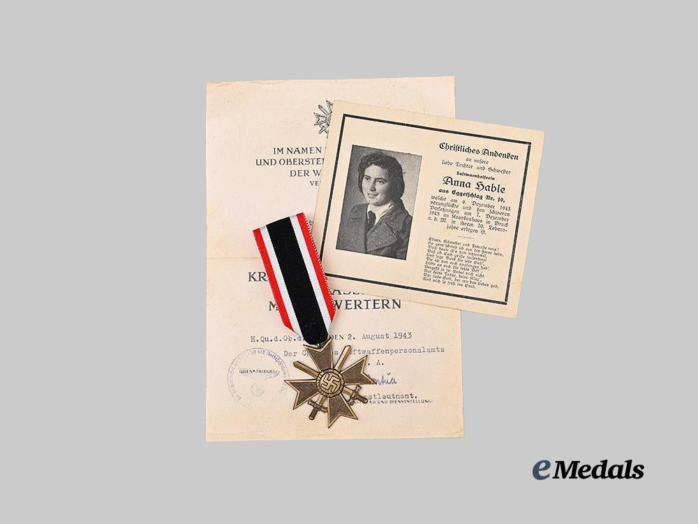 germany,_luftwaffe._a_female_auxiliary_war_merit_cross_and_death_notice_group_e_medals__g63422_2