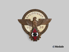 Germany, HJ. A 1938 National Trade Competition Victor’s Badge, Bronze Grade, by Gustav Brehmer