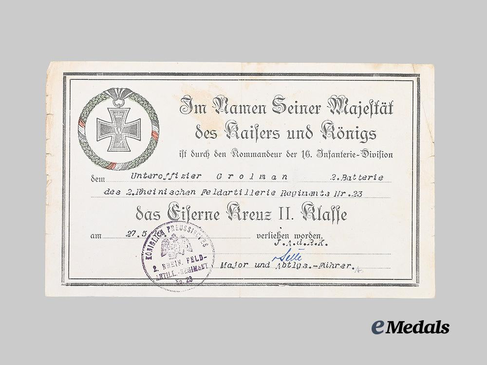 germany,_imperial._a1914_iron_cross_i_i_class,_with_case_and_award_document,_to_unteroffizier_grolman_e_medals__g63490_4