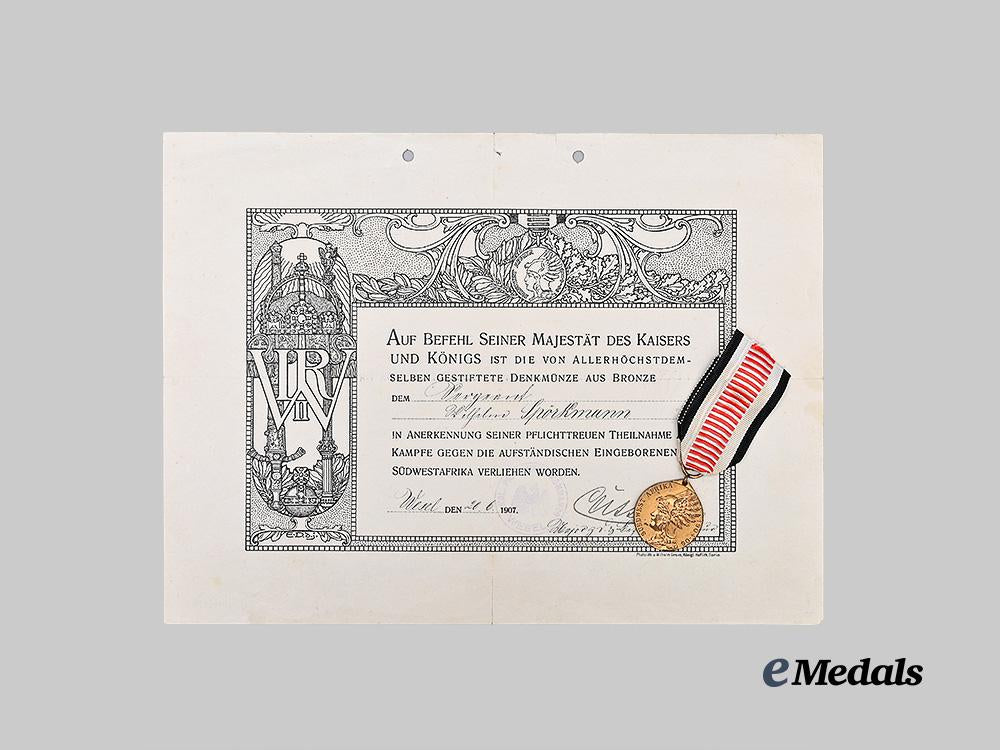 germany,_imperial._a_south_west_africa_medal_for_combatants,_with_award_document,_to_wilhelm_spörkmann_e_medals__g63519_2