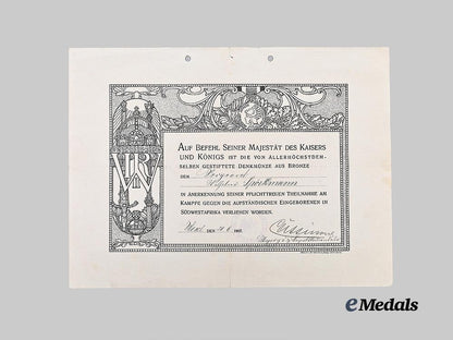 germany,_imperial._a_south_west_africa_medal_for_combatants,_with_award_document,_to_wilhelm_spörkmann_e_medals__g63519_3