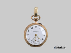 Germany, Imperial. A 1912 German Marksmanship Competition 50th Jubilee Pocket Watch in Gold, by Georges Favre-Jacot & Co.