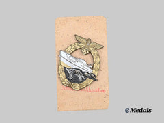 Germany, Kriegsmarine. An S-Boat War Badge, Second Pattern with Packacge, AS in Triangle Maker