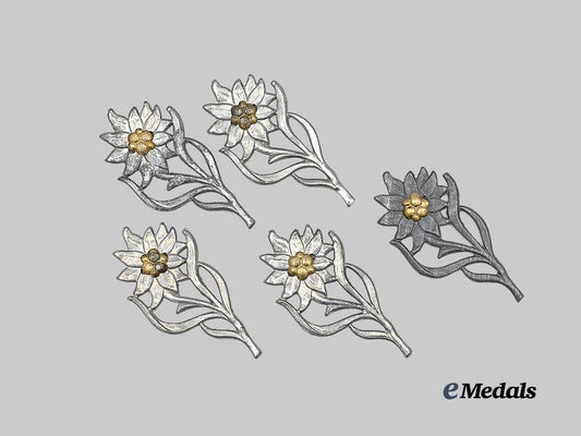 germany,_third_reich._a_mixed_lot_of_edelweiss_cap_insignia_for_h_j_and_s_a_personnel_e_medals__g63539_2