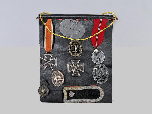germany,_wehrmacht._a_fine_veteran’s_souvenir_hanger_featuring_awards_and_insignia_for_combatants_e_medals__g63562_2