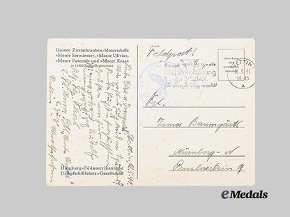 germany,_kriegsmarine._an_s_s_monte_olivia_tally_ribbon_and_feldpost_postcard_e_medals__g63569_4