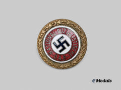 Germany, NSDAP. A Golden Party Badge, Small Version to Peter Vordermaier, by Josef Fuess