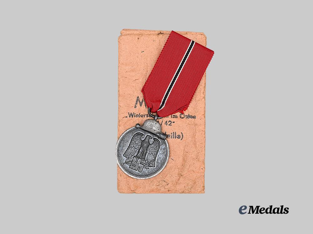 germany,_heer._a_blue_division_eastern_front_medal_and_award_document,_with_boutonniere_e_medals__g63579_7