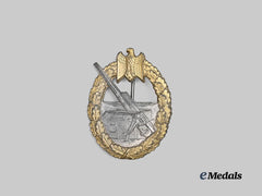 Germany, Kriegsmarine. A Coastal Artillery War Badge, Variation 1, by Friedrich Linden