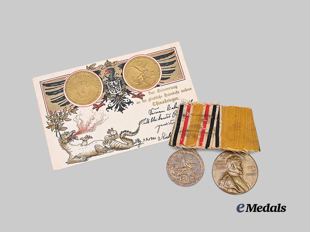 germany,_imperial._a_medal_bar_for_a_boxer_rebellion_combatant,_with_postcard_e_medals__g63750_2