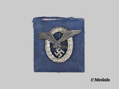 Germany, Luftwaffe. A Pilot’s Badge, Type 5c with Case, by C.E. Juncker