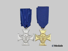 Germany, Ordnugnspolizei. A Pair of Police Long Service Awards, for 18 and 25 Years