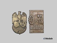 Germany, Third Reich. A Pair of Commemorative Badges for SA and NSBO Events
