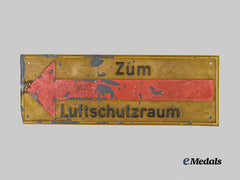 Germany, RLB. An Air Raid Shelter Directional Sign