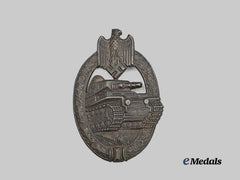 Germany, Wehrmacht. A Panzer Assault Badge, Bronze Grade, Semi-Hollow Variant by Adolf Scholze