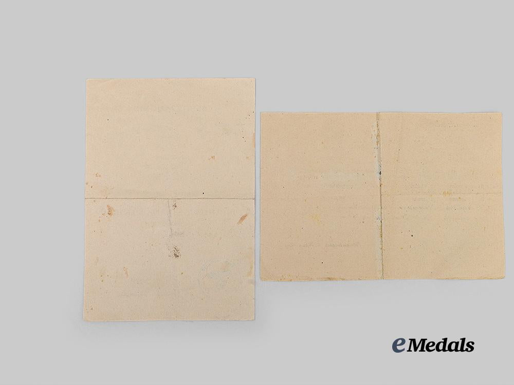 germany,_heer._a_lot_of_award_documents_to_unteroffizier_kurt_trötschel,_grenadier_troops,_knight’s_cross_signatures_e_medals__g63982_10