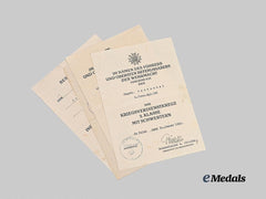 Germany, Heer. A Lot of Award Documents to Unteroffizier Kurt Trötschel, Grenadier Troops, Knight’s Cross Signatures