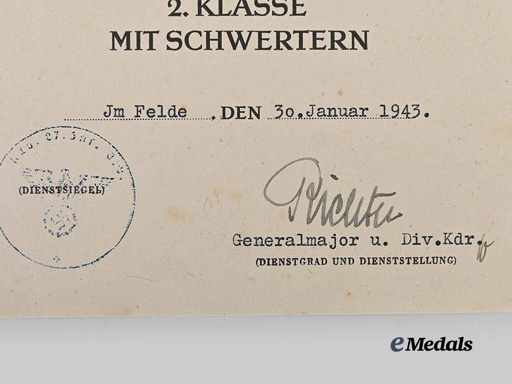 germany,_heer._a_lot_of_award_documents_to_unteroffizier_kurt_trötschel,_grenadier_troops,_knight’s_cross_signatures_e_medals__g63982_4