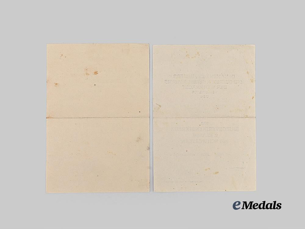 germany,_heer._a_lot_of_award_documents_to_unteroffizier_kurt_trötschel,_grenadier_troops,_knight’s_cross_signatures_e_medals__g63982_6