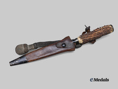 Germany, Imperial. A Rare First World War Staghorn Grip Fighting Knife, by Anton Wingen Jr.