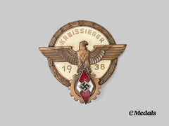 Germany, HJ. A 1938 National Trade Competition Victor’s Badge, Bronze Grade, by Gustav Brehmer