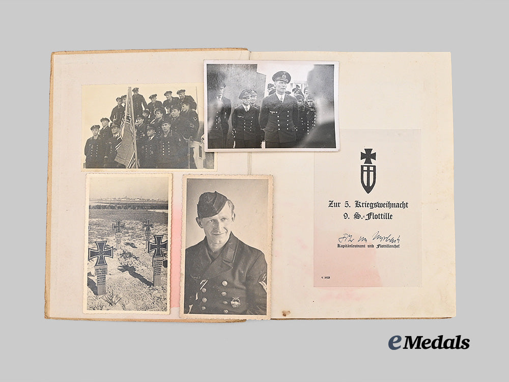 germany,_kriegsmarine._a1943_edition_of_schnellboote_vor!,_with_freiherr_von_mirbach_signature_and_photos_e_medals__g64264_3