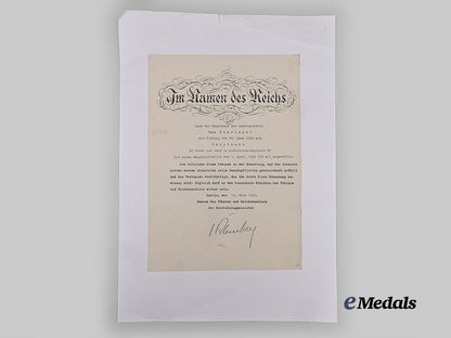 germany,_wehrmacht._a_promotion_document_to_hauptmann_hans_messinger,_with_werner_von_blomberg_signature_e_medals__g64265_2