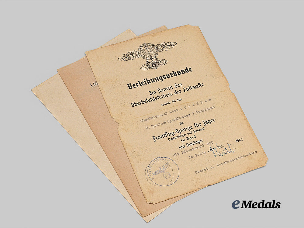germany,_luftwaffe._a_lot_of_award_documents_to_oberfeldwebel_kurt_dörffler,_stuka_pilot,_with_hans-_ulrich_rudel_signature_e_medals__g64382_2