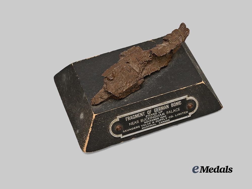 united_kingdom._a_german_bomb_fragment_on_plaque_e_medals__g_b8338_4