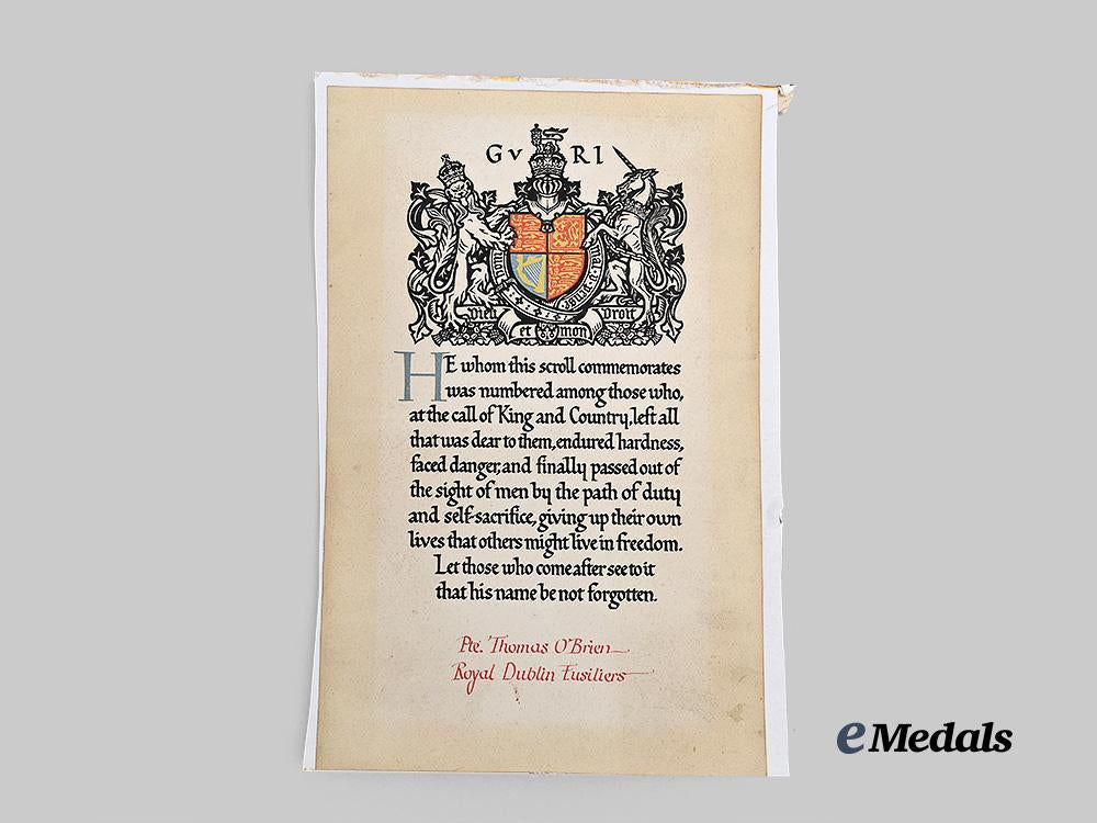 united_kingdom._a_memorial_group_to_thomas_o'_brien,6th_bat._royal_dublin_fusiliers,_salonika_k_i_a_e_medals__g_b8572_13