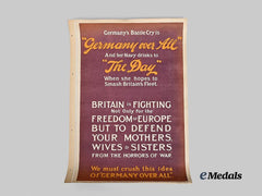 United Kingdom. 'Germany Over All' Propaganda Poster 1915