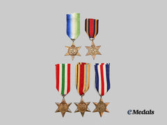 United Kingdom. A Lot of Five Campaign Stars
