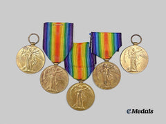 United Kingdom. A Lot of Five Victory Medals