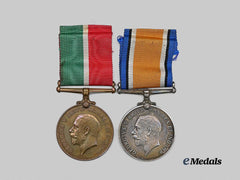 United Kingdom. A Mercantile Marine Service Pair