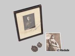 United Kingdom. An RFC Framed & Dedicated Pilot Photo with Badges