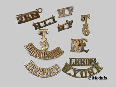 United Kingdom. A Mixed Lot of Brass Shoulder Titles