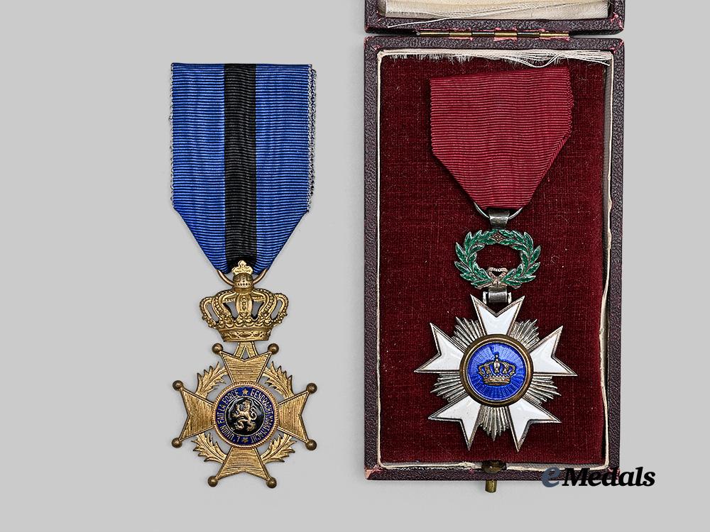belgium,_kingdom._an_order_of_the_crown_and_an_order_of_leopold_i_i,_two_knights_e_medals__m0205-62_3