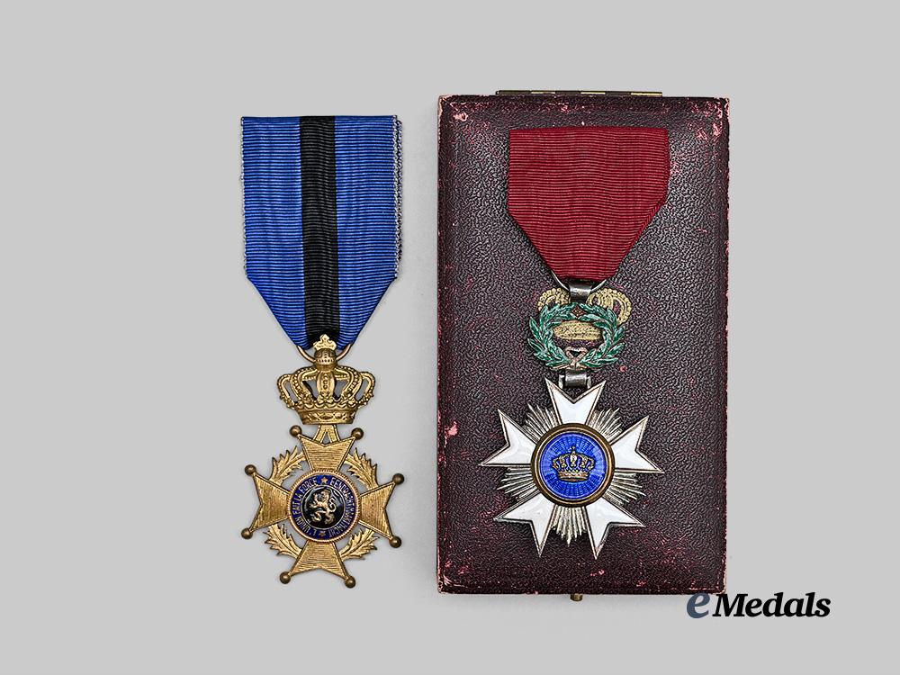 belgium,_kingdom._an_order_of_the_crown_and_an_order_of_leopold_i_i,_two_knights_e_medals__m0205-62_5