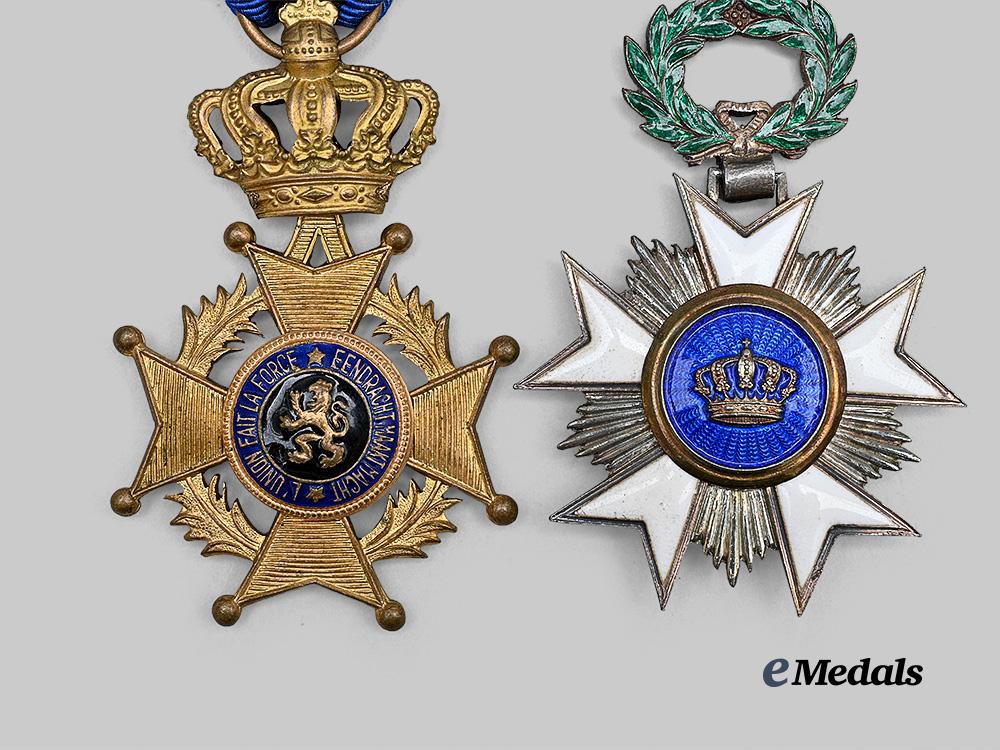 belgium,_kingdom._an_order_of_the_crown_and_an_order_of_leopold_i_i,_two_knights_e_medals__m0205-62_7