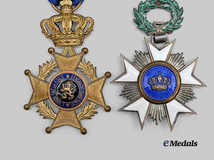 belgium,_kingdom._an_order_of_the_crown_and_an_order_of_leopold_i_i,_two_knights_e_medals__m0205-62_7