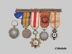 Cuba, Republic. A Five Piece  Miniature Medal Bar