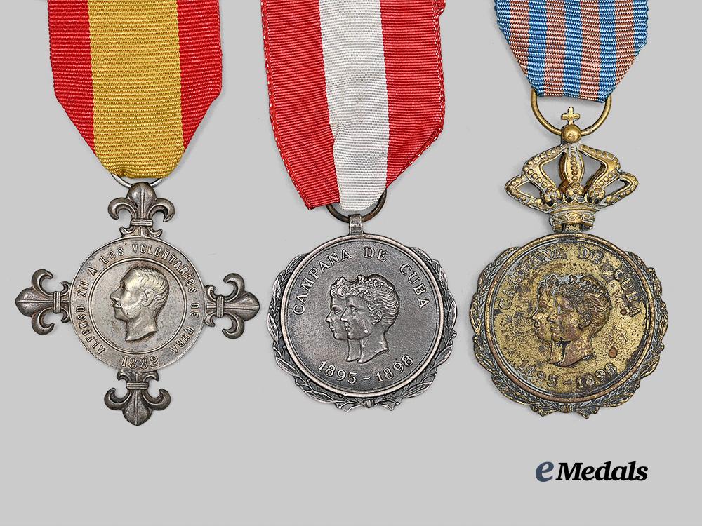 cuba,_spain._a_group_of_three_cuban_campaign_and_volunteer_service_medals_e_medals__m0440-29_3