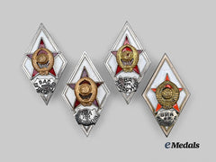 Russia, Soviet Union. A Lot of Military Academy Graduation Badges