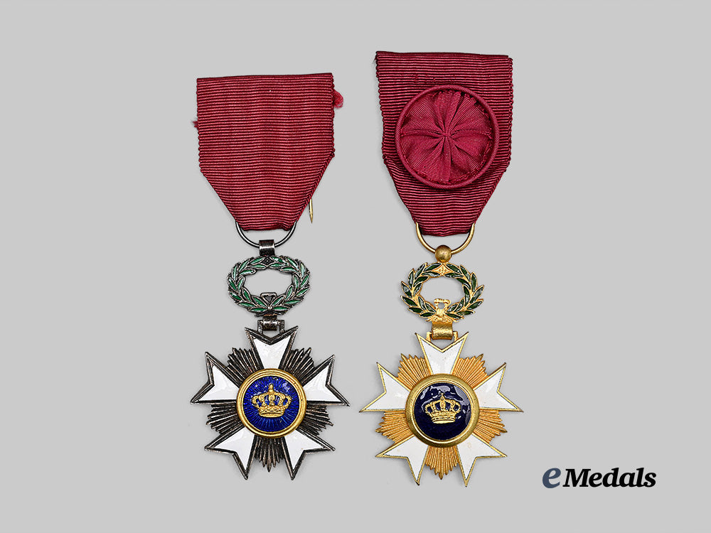 belgium,_kingdom._two_orders_of_the_crown,_officer_and_knight_e_medals__m0625-152_2