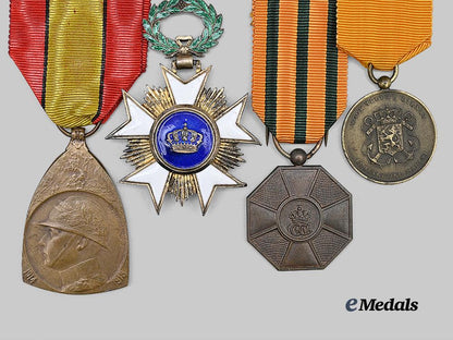 belgium,_kingdom._an_order_of_the_crown,_officer_and_three_european_medals_e_medals__m0625-210_3