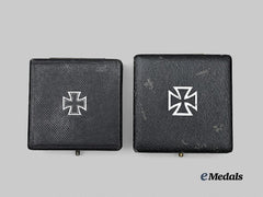 Germany, Wehrmacht. A Pair of Iron Cross I Class Presentation Cases, 1914 and 1939 Versions