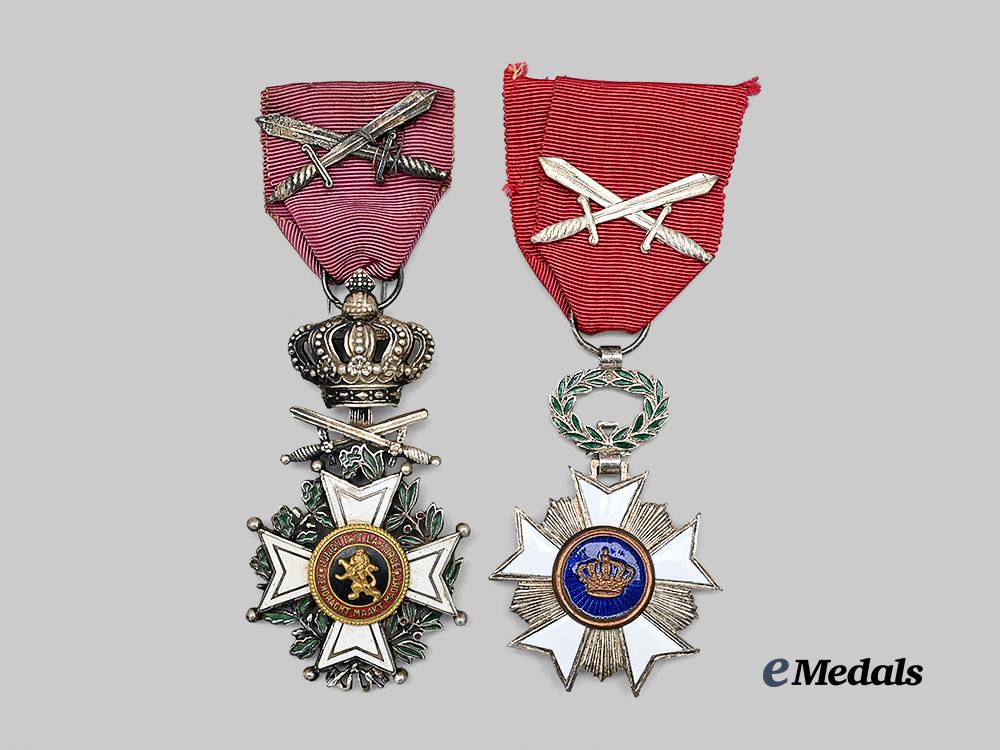 belgium,_kingdom._an_order_of_the_crown_and_an_order_of_leopold_i,_two_knights_e_medals__m0661-88_2