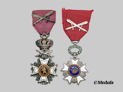 Belgium, Kingdom. An Order of the Crown and an Order of Leopold I, Two Knights