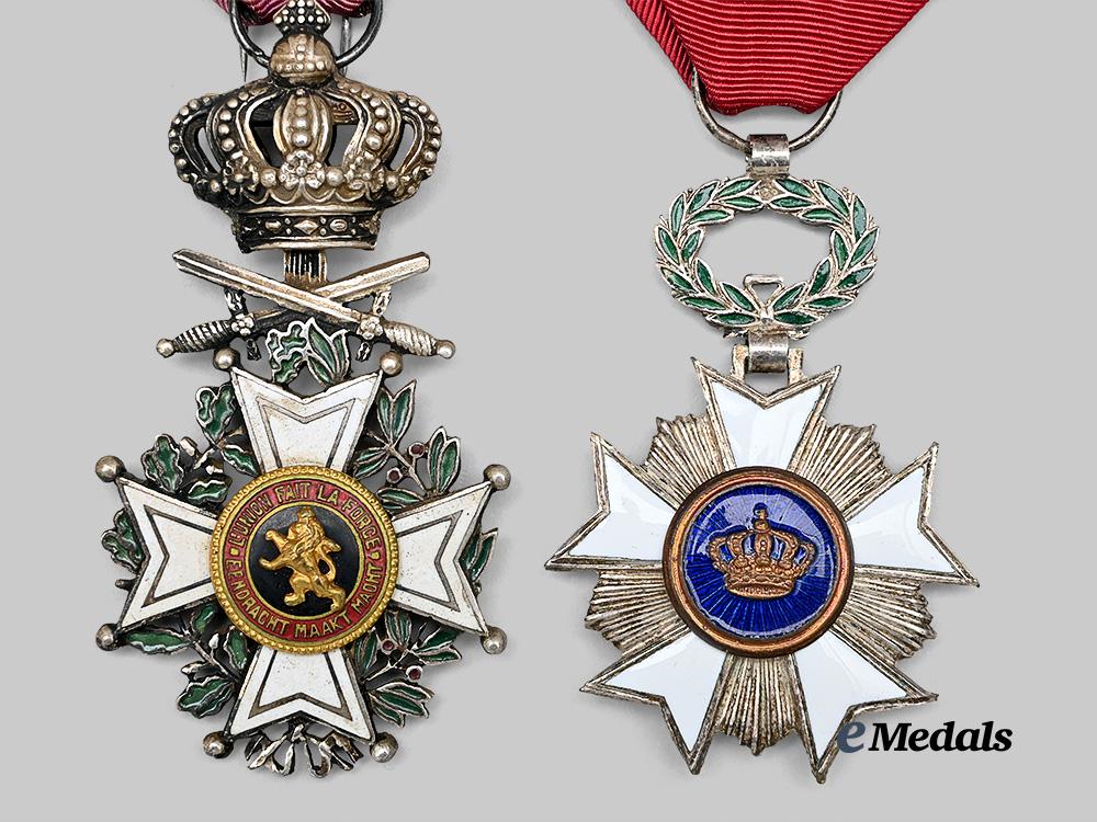 belgium,_kingdom._an_order_of_the_crown_and_an_order_of_leopold_i,_two_knights_e_medals__m0661-88_3