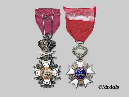 belgium,_kingdom._an_order_of_the_crown_and_an_order_of_leopold_i,_two_knights_e_medals__m0661-88_4